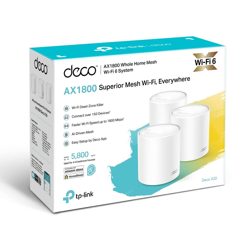 TP-Link DECO XE75 AXE5400 WHOLE HOME MESH WI-FI 6E SYSTEM, TRI-BAND WI-FI, GIGABIT PORTS, AI- DRIVEN MESH TP-Link