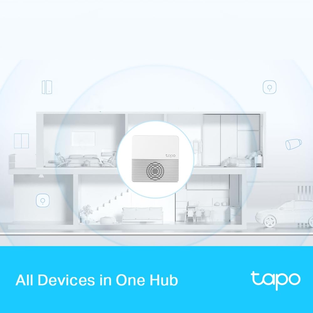 TP-Link Tapo Smart Hub with Built-In Chime, REQUIRES 2.4GHz Wi-Fi, Connect up to 64 Smart + 4 Camera Devices, Sub-1G Low-Power Wireless Protocol, 512GB Local Storage TP-Link