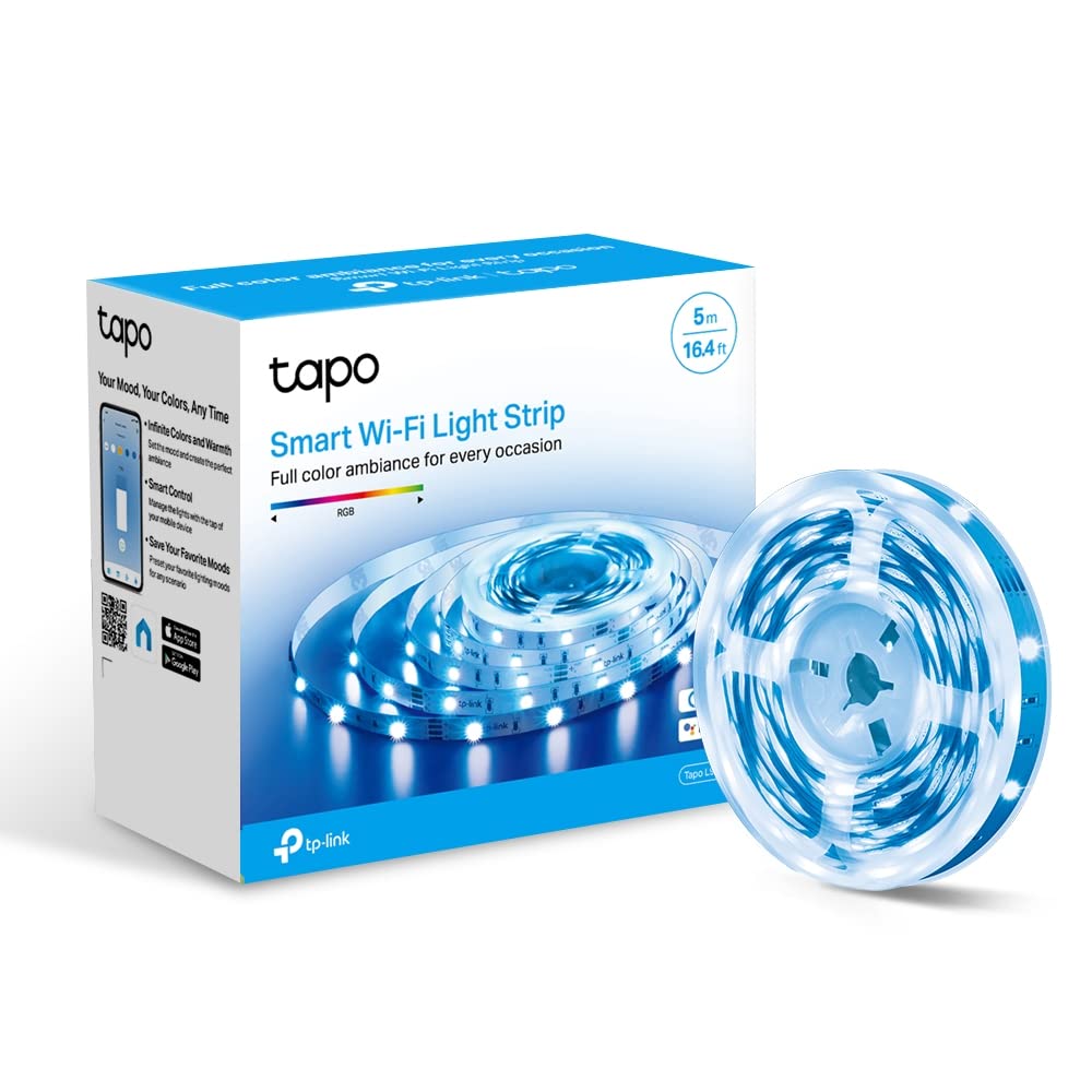 Tapo TP-Link Smart LED Light Strip, Two Lights Included (5 Meters Each), Wi-Fi App Control RGB Multicolour LED Strip Tapo