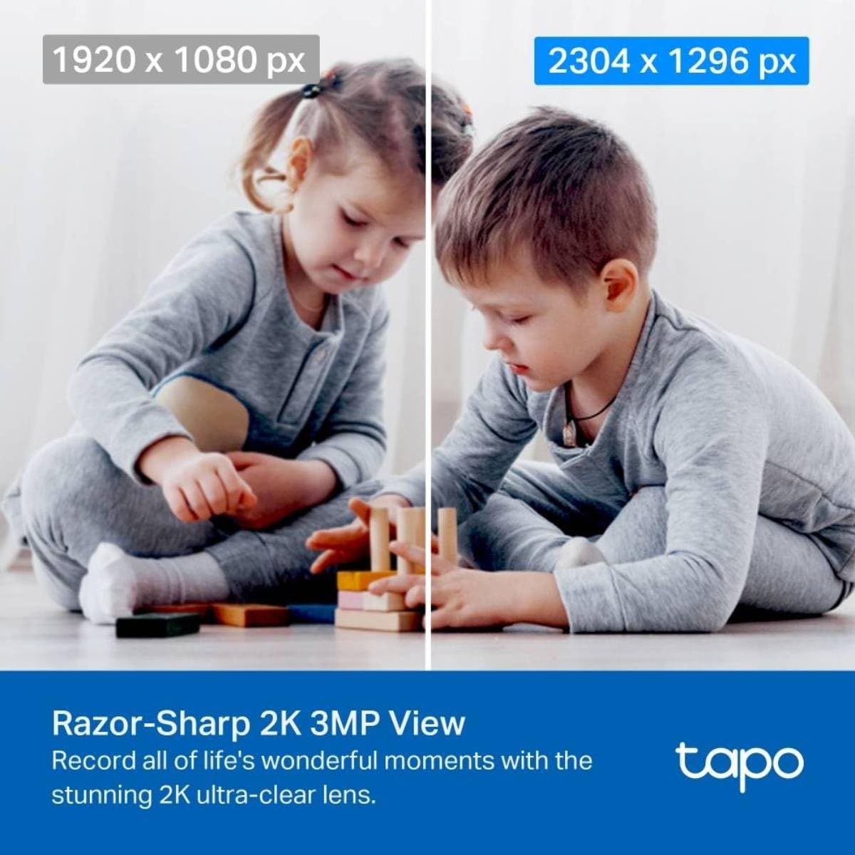 TP-LINK Tapo V1 Network Surveillance Camera Pan/Tilt Colour Day & Night 3 MP 2304 x 1296 2K Audio Wireless Wi-Fi 2.4 GHz Radio H.264 DC 9 V Tapo