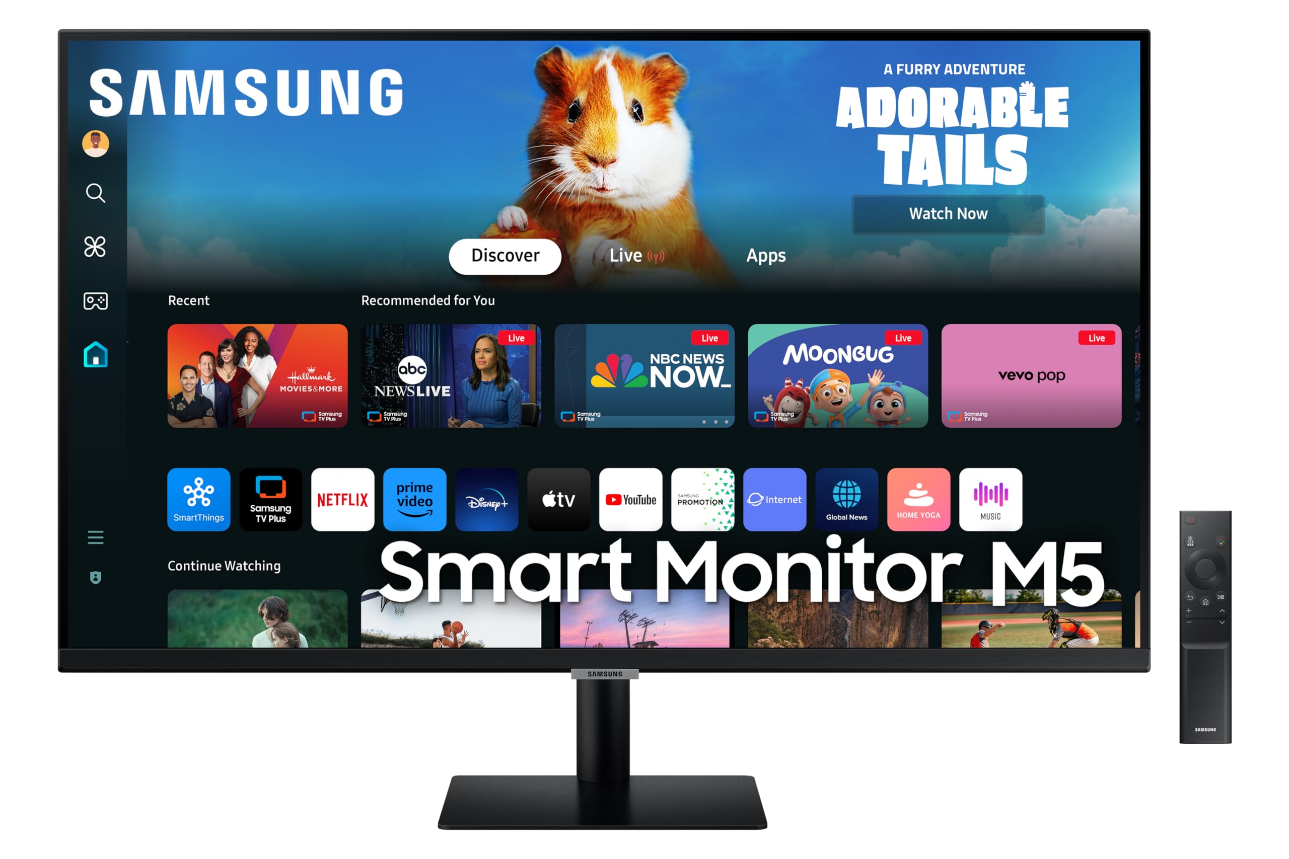 Samsung 27-Inch(68.6cm) M5 FHD Smart Monitor, Mouse & Keyboard Control, OTT Apps, IoT Hub, Office 365, Workout Tracker Samsung
