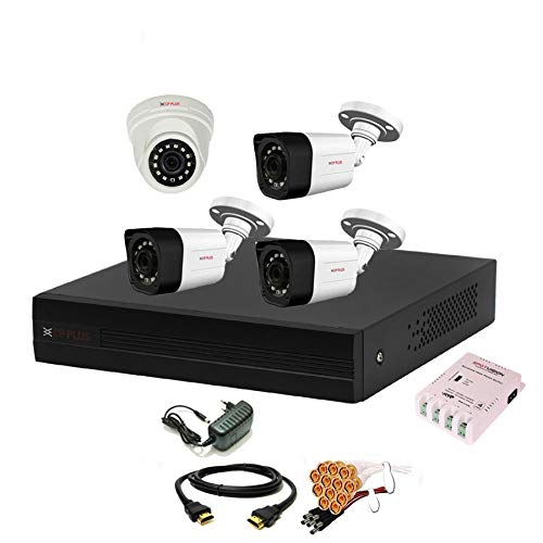 CP Plus 4 Channel HD DVR 1080p, Outdoor Camera 2.4 MP 3Pcs, Indoor Camera 2. MP Combo Set CP PLUS