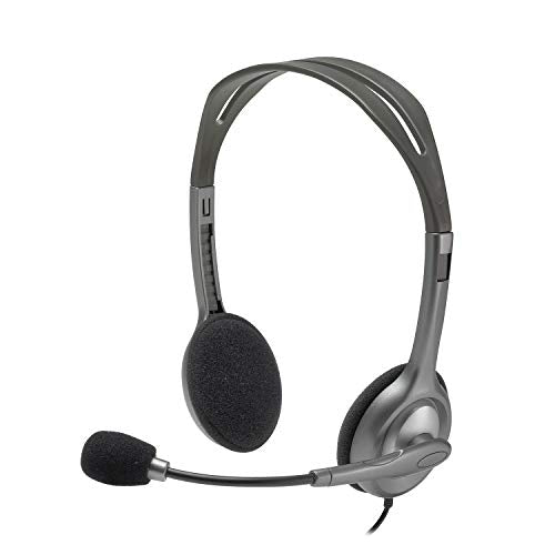 Logitech H110 Wired On Ear Headphones with Mic, Stereo with Noise-Cancelling,3.5-Mm Dual Audio Jack, Pc/Mac/Laptop- Black Catchcraft Networks