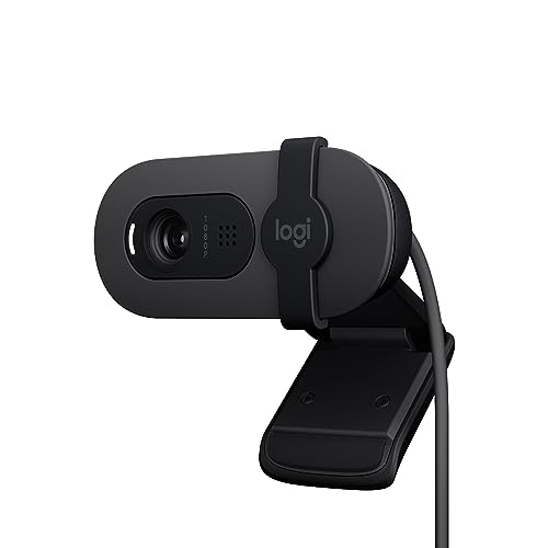 Logitech Brio 100 Full HD Webcam for Meetings and Streaming, Auto-Light Balance, Built-in Mic, Privacy Shutter Logitech