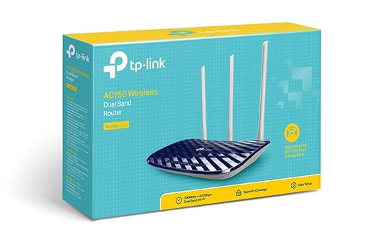 TP-Link AC750 Dual Band Wireless Cable Router, 4 10/100 LAN + 10/100 WAN Ports, Support Guest Network and Parental Control, 750Mbps Speed Wi-Fi, 3 Antennas (Archer C20) Blue, 5 GHz Catchcraft Networks