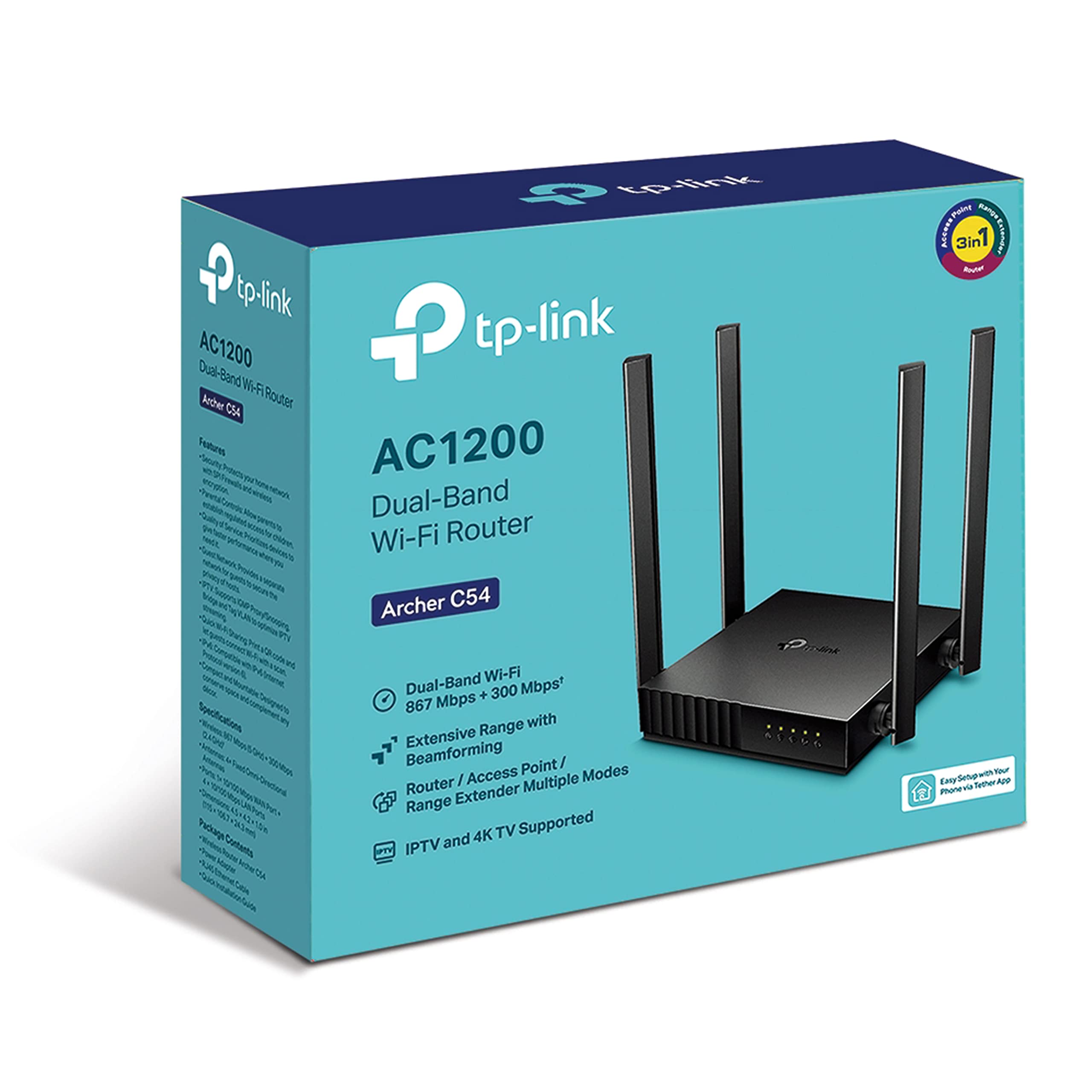 TP-Link Archer Dual Band WiFi Wireless Router | Multi Mode | 4 Antennas | Ipv6 Supported | Parental Controls | Guest Network | Smooth HD Streaming TP-Link