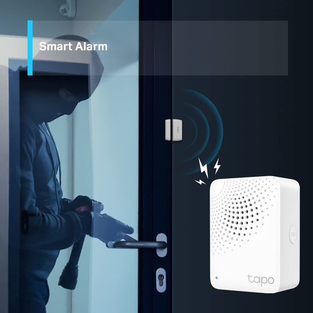 TP-Link Tapo Smart Hub with Built-in Chime, Requires 2.4GHz Wi-Fi, Connect up to 64 Smart + 4 Camera Devices, Sub-1G Low-Power Wireless Protocol, 512GB Local Storage Tapo