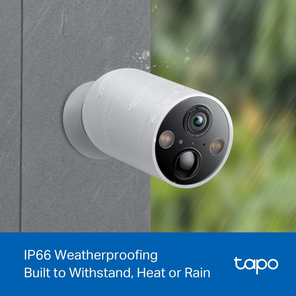 Tapo TP-Link C410 Smart Security Camera, 2K 3MP, Colour Night Vision, Wire-Free Indoor/Outdoor, 6400 mAh Non-Removable Battery Tapo