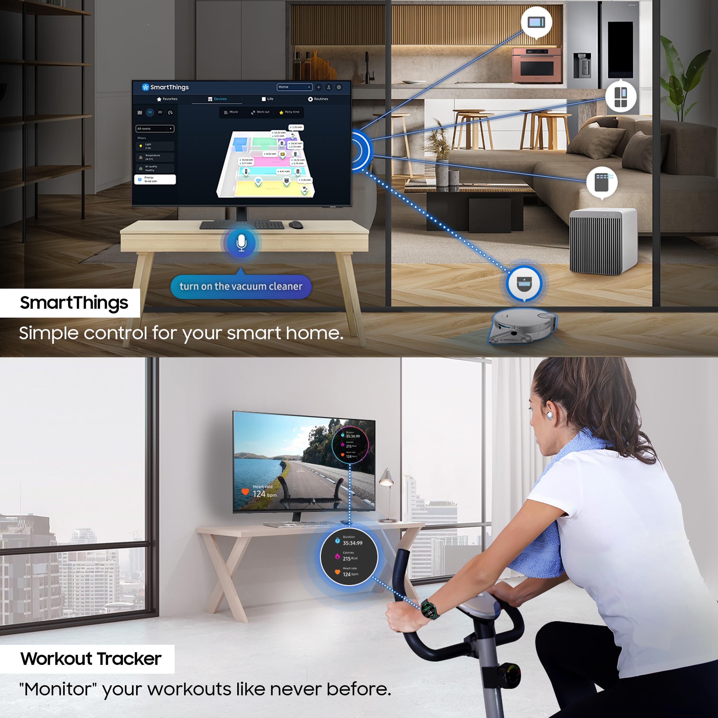 Samsung 32-Inch(80cm) M7 UHD 4K Smart Monitor, Mouse & Keyboard Control, OTT Apps, Samsung