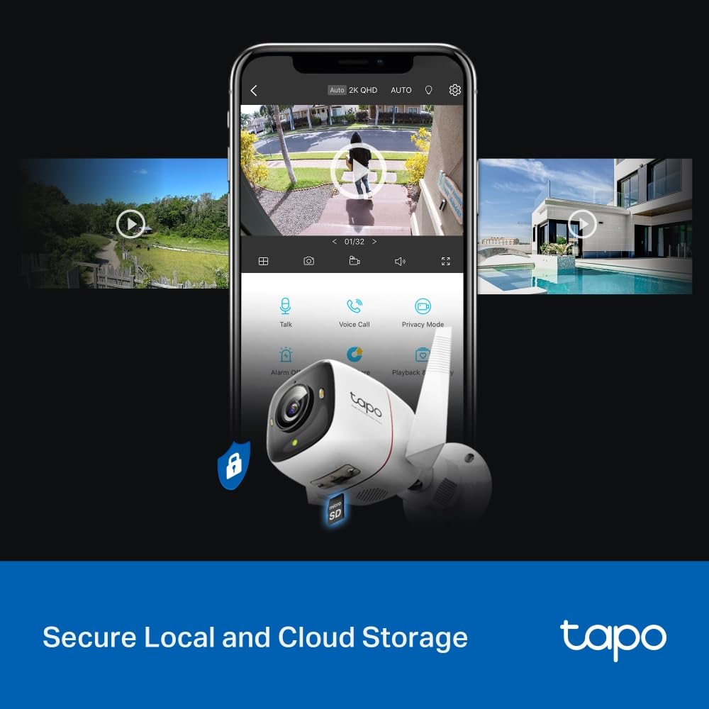 Tapo TP-Link 4MP 2K QHD (2560x1440) Outdoor CCTV Security Wi-Fi Smart Camera Tapo