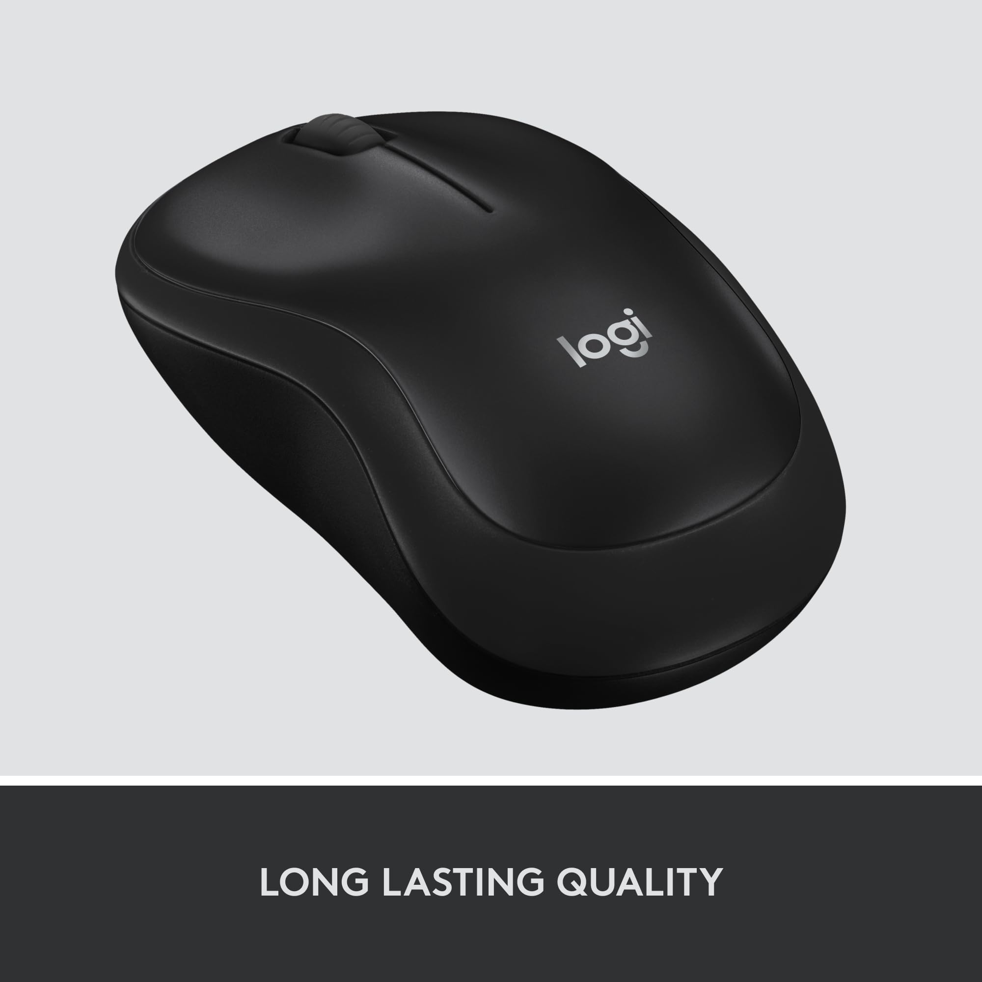 Logitech M220 Wireless Mouse, Silent Buttons, 2.4 GHz with USB Mini Receiver, 1000 DPI Optical Tracking, 18-Month Battery Life, Ambidextrous PC/Mac/Laptop - Charcoal Grey Logitech