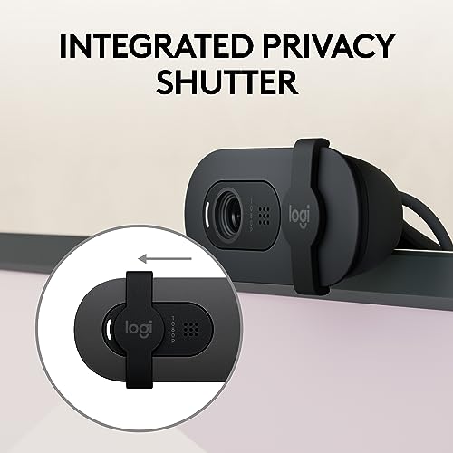 Logitech Brio 100 Full HD Webcam for Meetings and Streaming, Auto-Light Balance, Built-in Mic, Privacy Shutter Logitech