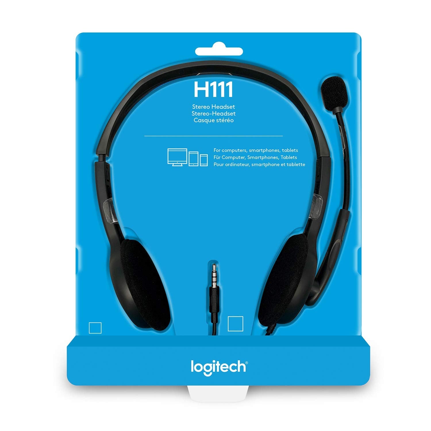 Logitech H111 Wired On Ear Headphones with Mic Black Logitech