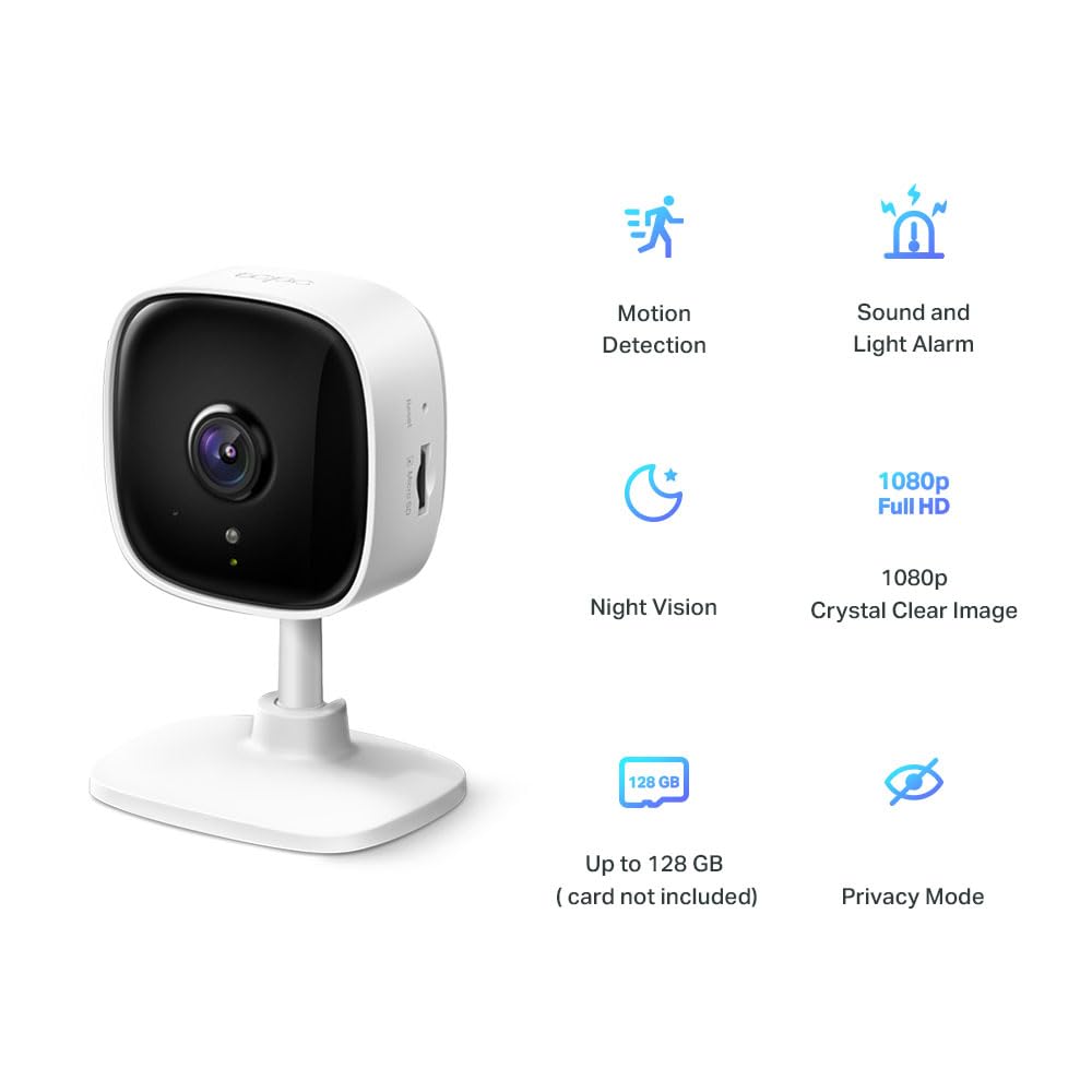 Tapo TP-Link C200 360° 2MP 1080p Full HD Pan/Tilt Home Security Wi-Fi Smart Camera| Alexa Enabled| 2-Way Audio| Night Vision| Motion Detection Tapo