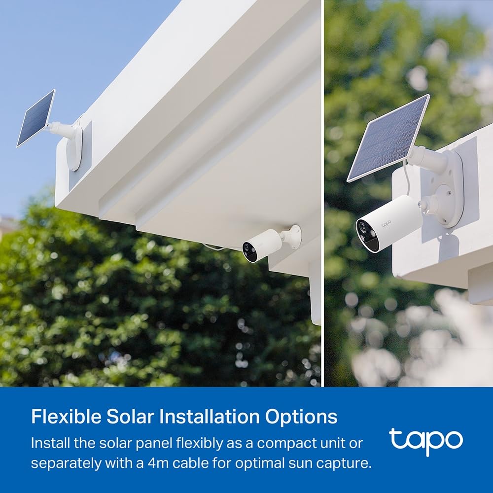 TP-Link Tapo C410 KIT 2K 3MP Colour Night Vision Rechargeable IP65 Certified Local/Cloud Storage 110° Angle Solar Panel Included Wireless Battery Security Camera Kit Tapo