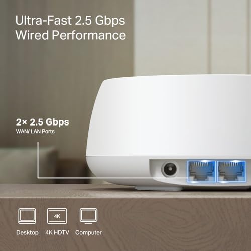 TP-Link Deco BE25(3-Pack) Dual Band BE5000 Whole Home Mesh WiFi 7 System| 8K Streaming | 5 Gbps Router | 2×2.5 Gbps Gigabit, 4K-QAM, 4 Antennas | VPN, MU-MIMO | Works with Alexa and Google Assistant Catchcraft Networks