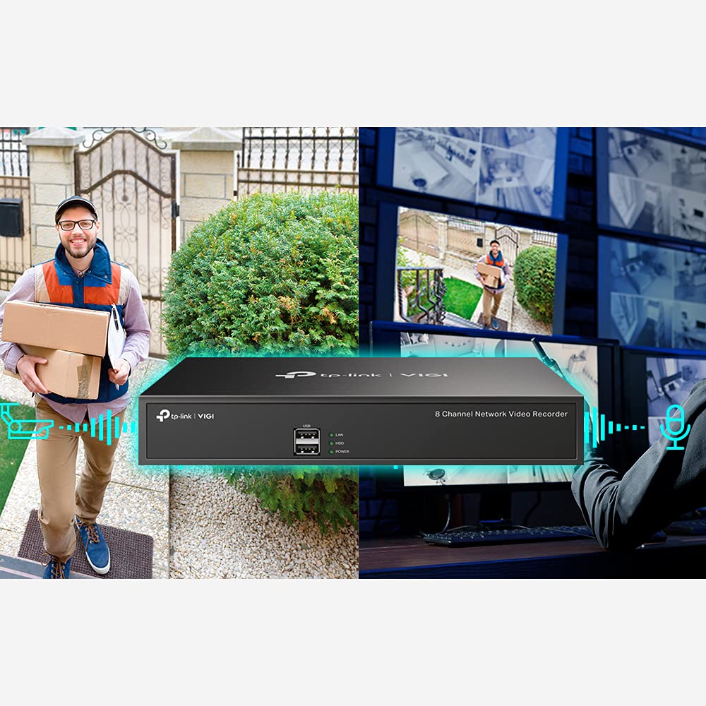 VIGI NVR1008H VIGI 8 Channel Network Video Recorder | H.265+ | 80 Mbps Video Access Bandwidth | Two-Way Audio | Remote Monitoring TP-Link