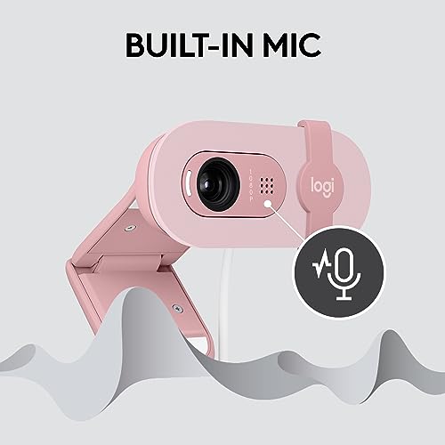 Logitech Brio 100 Full HD Webcam for Meetings and Streaming, Auto-Light Balance, Built-in Mic, Privacy Shutter Logitech