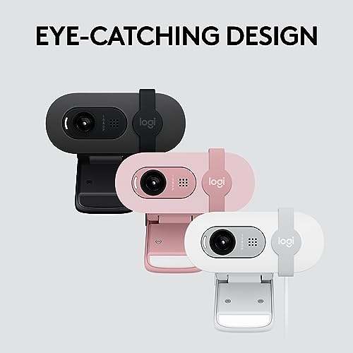 Logitech Brio 100 Full HD Webcam for Meetings and Streaming, Auto-Light Balance, Built-in Mic, Privacy Shutter Logitech