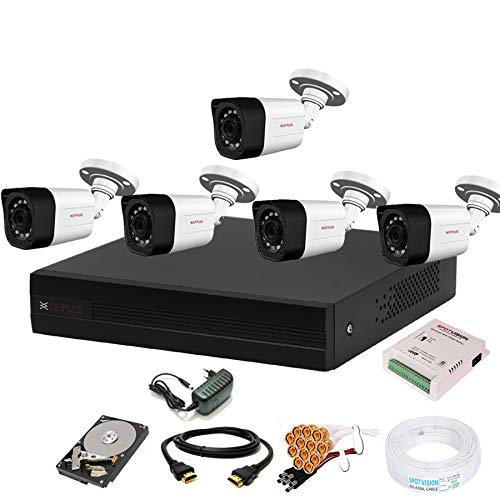 CP Plus Wired 8 Channel HD DVR 1080p, Outdoor Camera 2.4 MP 5Pcs, 1 TB Hard Disk, Full Combo Set CP PLUS
