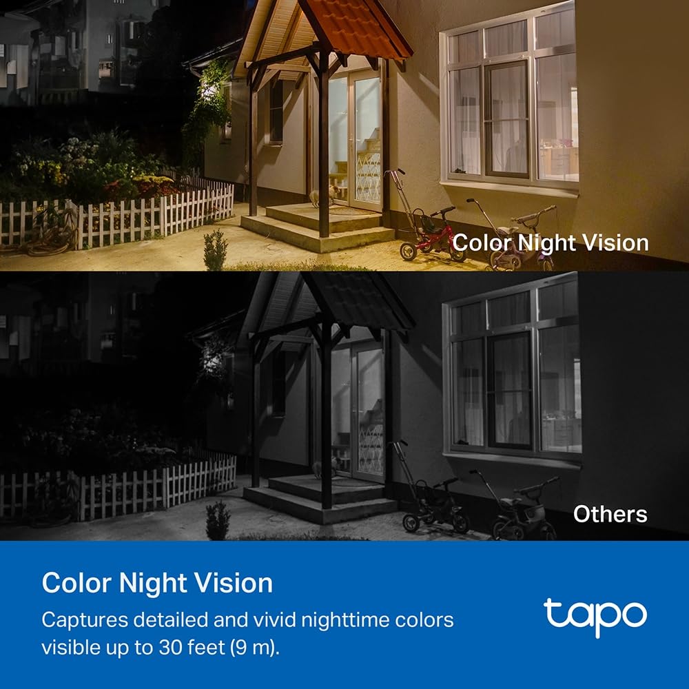 TP-Link Tapo C410 KIT 2K 3MP Colour Night Vision Rechargeable IP65 Certified Local/Cloud Storage 110° Angle Solar Panel Included Wireless Battery Security Camera Kit Tapo
