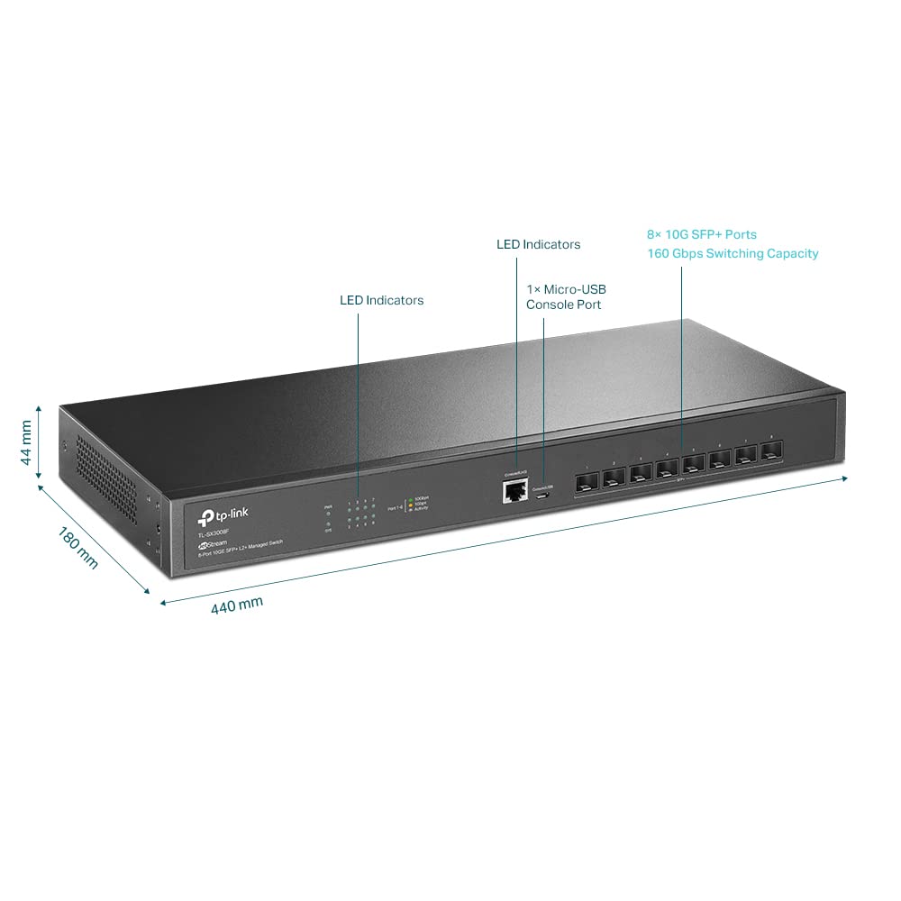 TP-Link Omada SX3016F | 16 Port 10G SFP+ Enterprise Level Switch | L2+ Smart Managed | Omada SDN Integrated | IPv6 | Static Routing | L2/L3/L4 QoS, IGMP & LAG | 5 Year Manufacturer Warranty Catchcraft Networks
