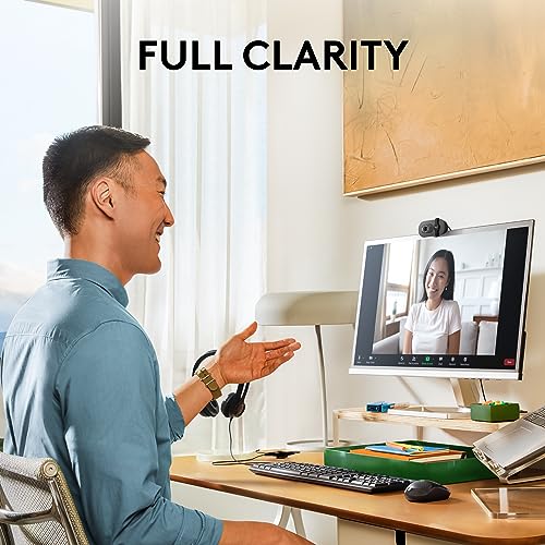 Logitech Brio 100 Full HD Webcam for Meetings and Streaming, Auto-Light Balance, Built-in Mic, Privacy Shutter Logitech