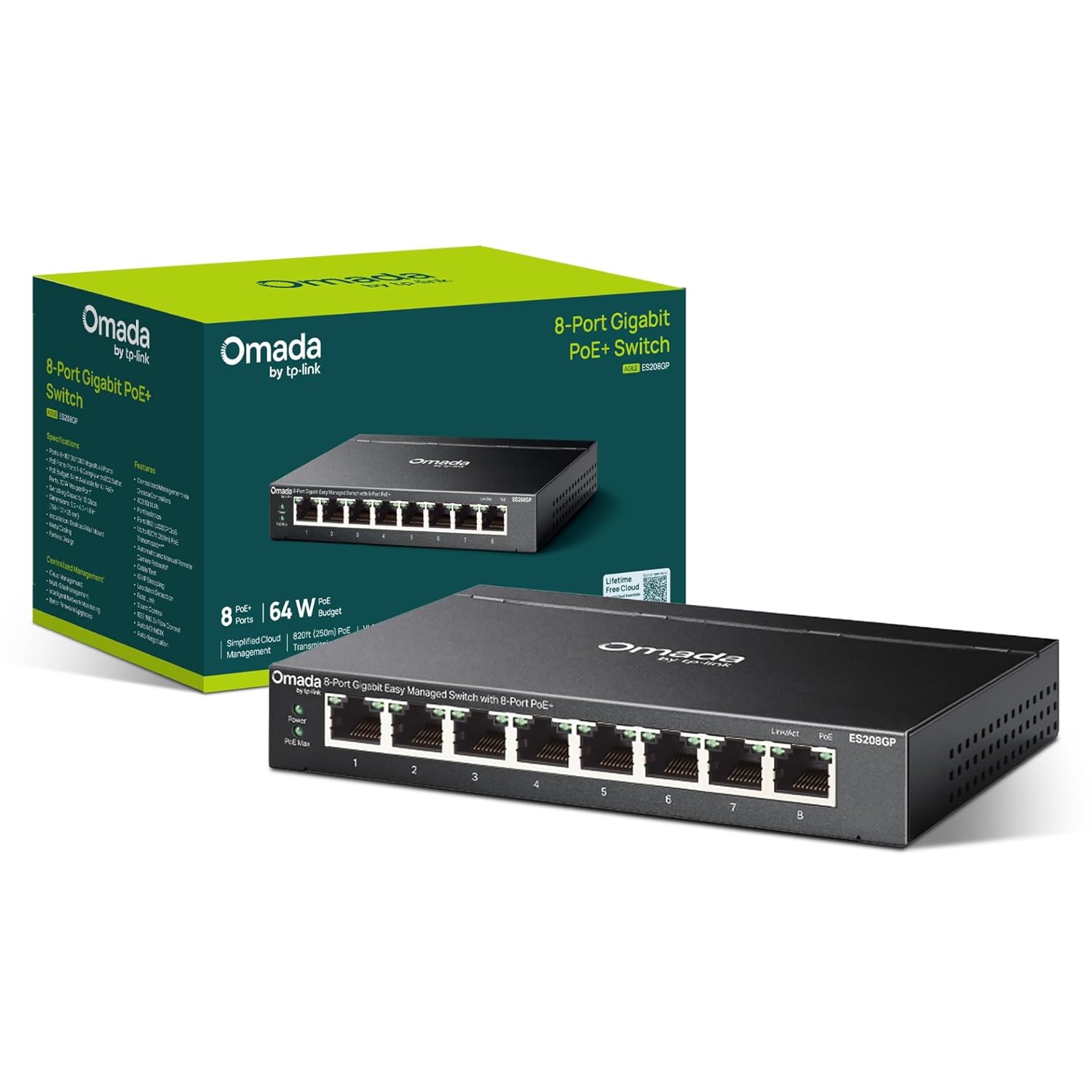 TP-Link ES208G 8 Port Gigabit Network Switch, Omada Ethernet Switch, Ethernet Splitter, Metal Case, Easy Cloud Managment, Silent operation, Energy Saving, Plug & Play, Desktop/Wall Mounting Catchcraft Networks