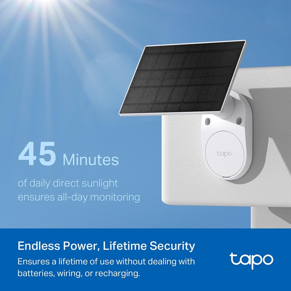 TP-Link Tapo C410 KIT 2K 3MP Colour Night Vision Rechargeable IP65 Certified Local/Cloud Storage 110° Angle Solar Panel Included Wireless Battery Security Camera Kit Tapo