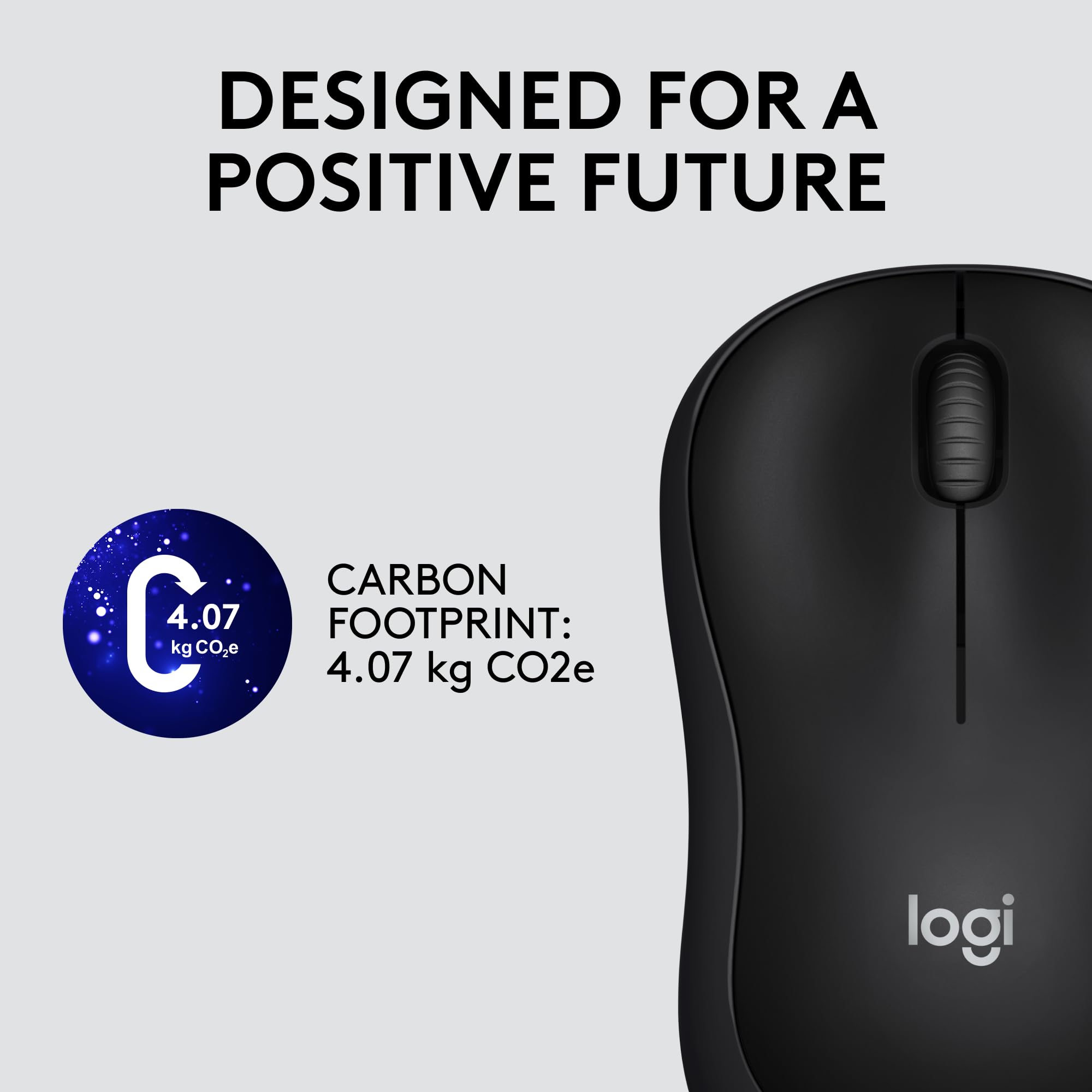 Logitech M220 Wireless Mouse, Silent Buttons, 2.4 GHz with USB Mini Receiver, 1000 DPI Optical Tracking, 18-Month Battery Life, Ambidextrous PC/Mac/Laptop - Charcoal Grey Logitech