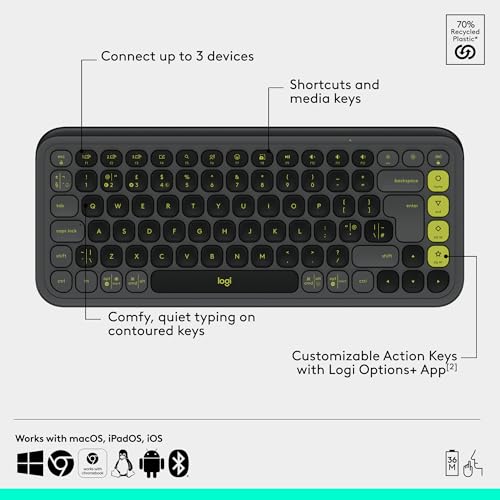 Logitech POP ICON Combo, Bluetooth Keyboard and Mouse Combo Logitech