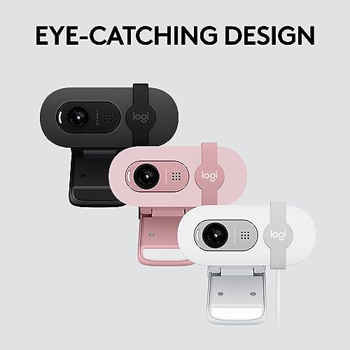 Logitech Brio 100 Full HD Webcam for Meetings and Streaming, Auto-Light Balance, Built-in Mic, Privacy Shutter Logitech