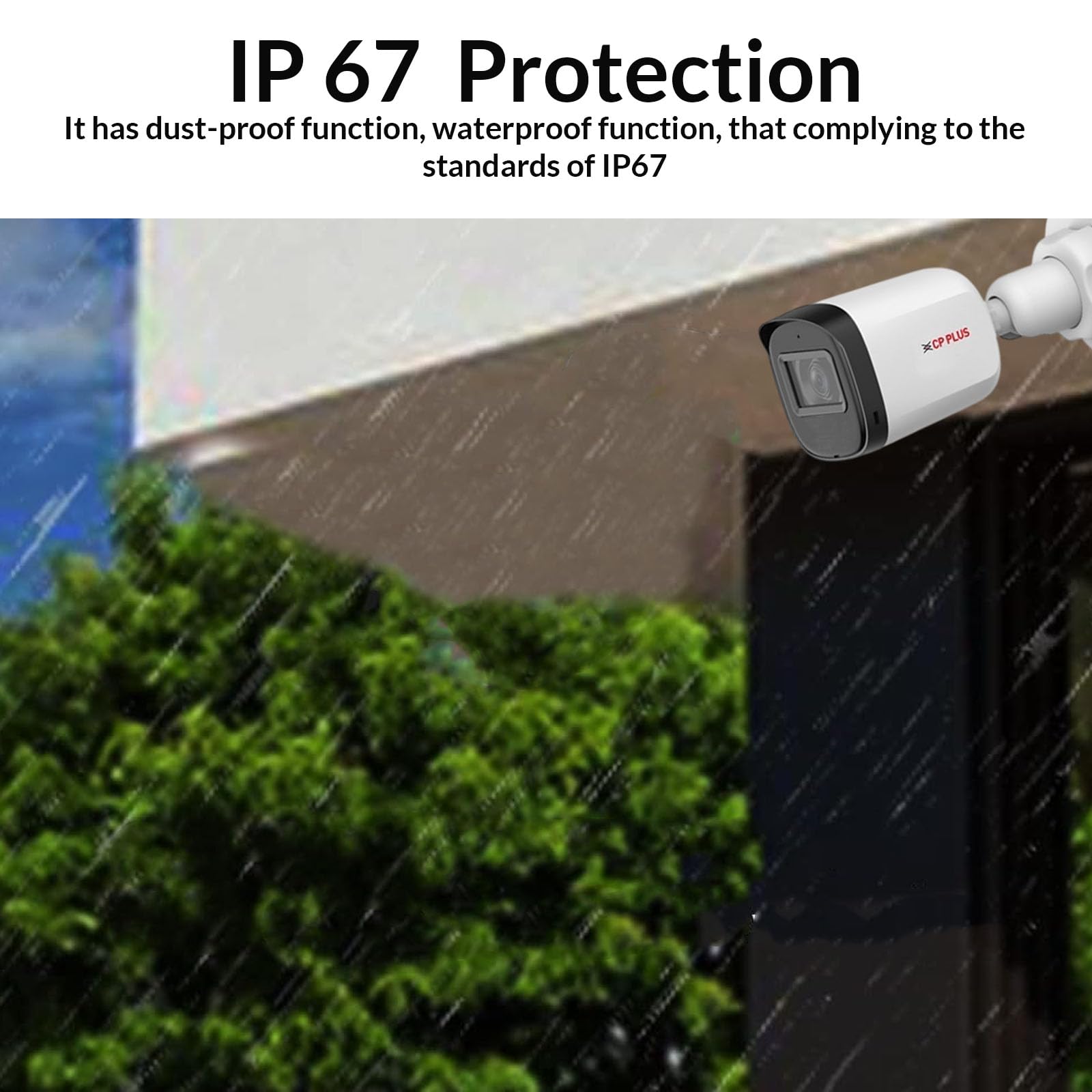 CP Plus 2.4MP IR Wired Bullet Outdoor Camera CP-URC-TC24PL3 Compatible with DVR only | 3.6mm Lens | 30 Meter Black & White Night Vision | IP67 | Analog HD CCTV Camera, White CP PLUS