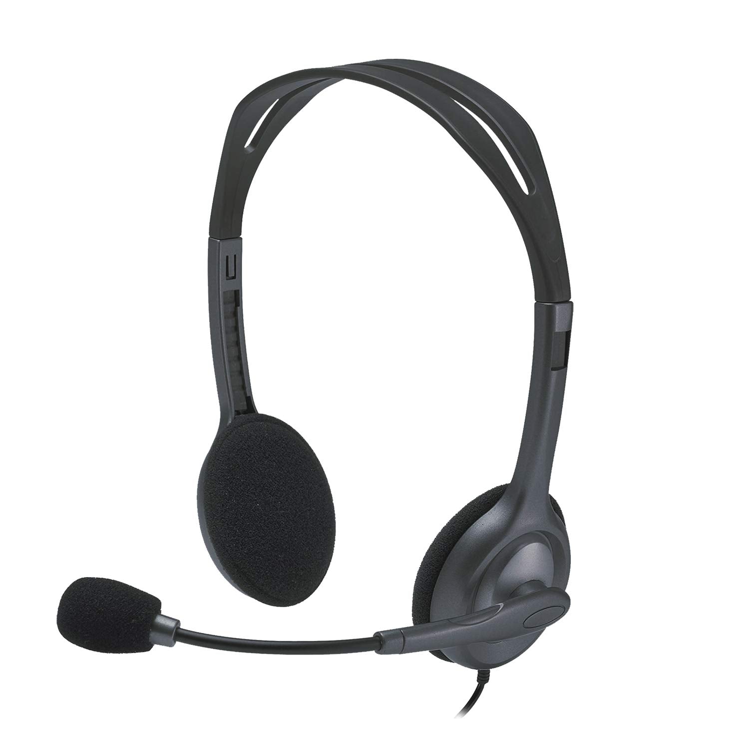 Logitech H111 Wired On Ear Headphones with Mic Black Logitech