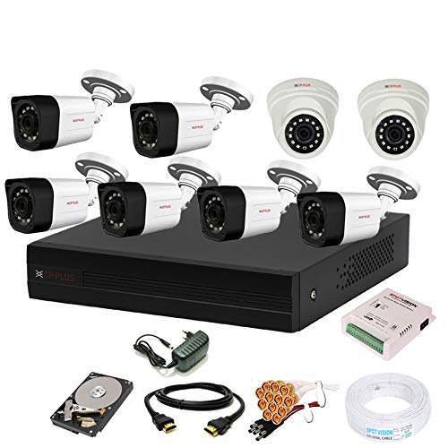 CP PLUS 8 Channal HD DVR 1080p 1Pcs,Outdoor Camera 2.4 MP 6Pcs,Indoor Camera 2.4 MP 2Pcs,Hard Disk,Full Combo Set CP PLUS