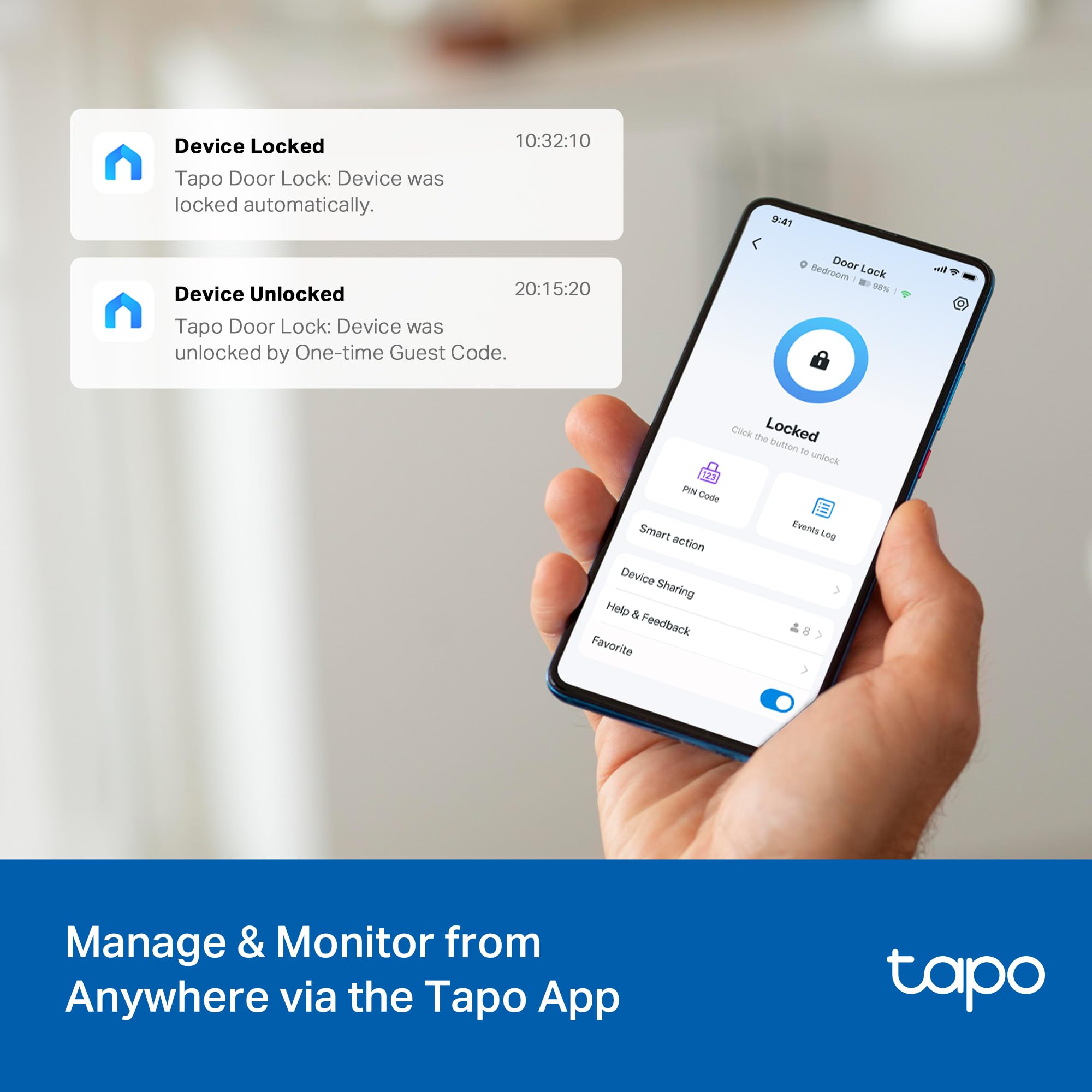 TP-Link Tapo DL-100 Smart Wi-Fi Deadbolt Door Lock Tapo
