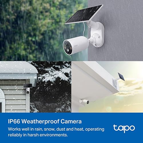 Tapo C425 KIT Smart Wire-Free Security Camera and Solar Panel | 2K QHD 4MP 1440p | Uninterrupted Power Supply |Color Night Vision | Free AI Detection | IP66 Weatherproof| Two-Way Audio Tapo
