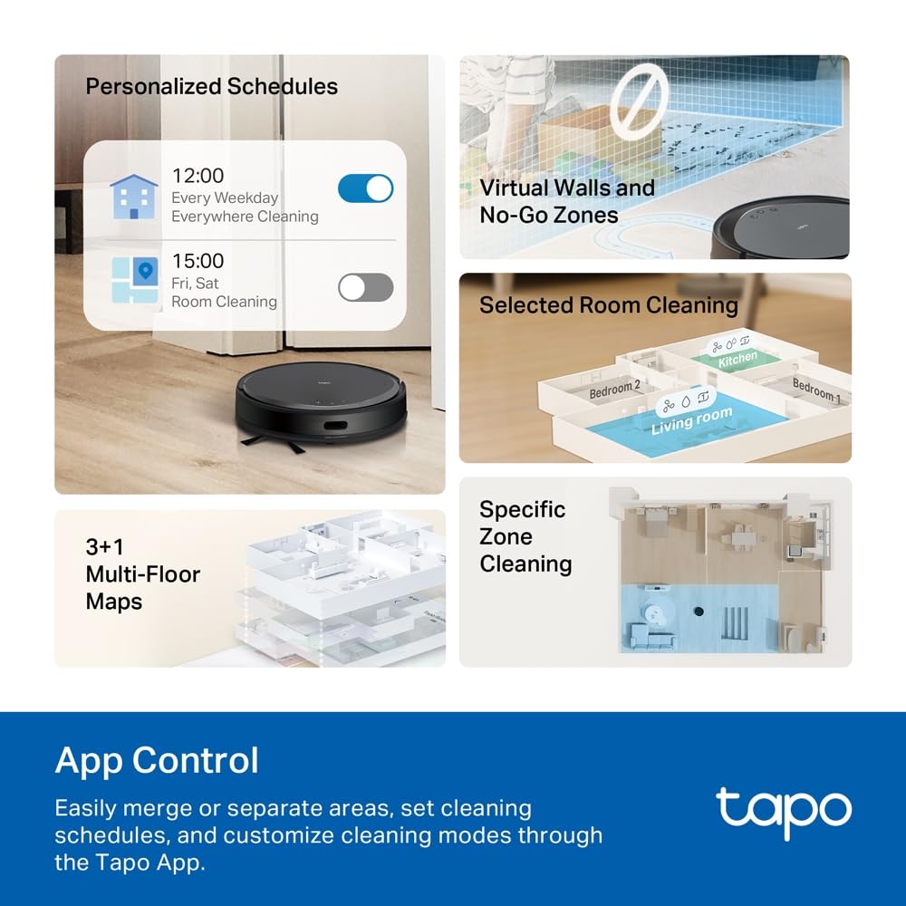 Tapo RVA301 Robot Vacuum Mop Cloth Replacement, Comes with Easy to Replace 5X Washable Mop Cloths, Compatible RV30 Max Plus, RV30 Max, RV20 Max Plus RV20 Max Plus Tapo