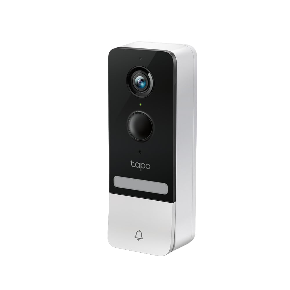 TP-Link Tapo D230S1 2K 5Mp/1920p Smart Wireless Security Video Doorbell,Battery-Powered,Two-Way Talk,Ip64,Colour Night Vision,Cloud &Local Storage,Compatible with Alexa&Google Home,Easy Installation Tapo