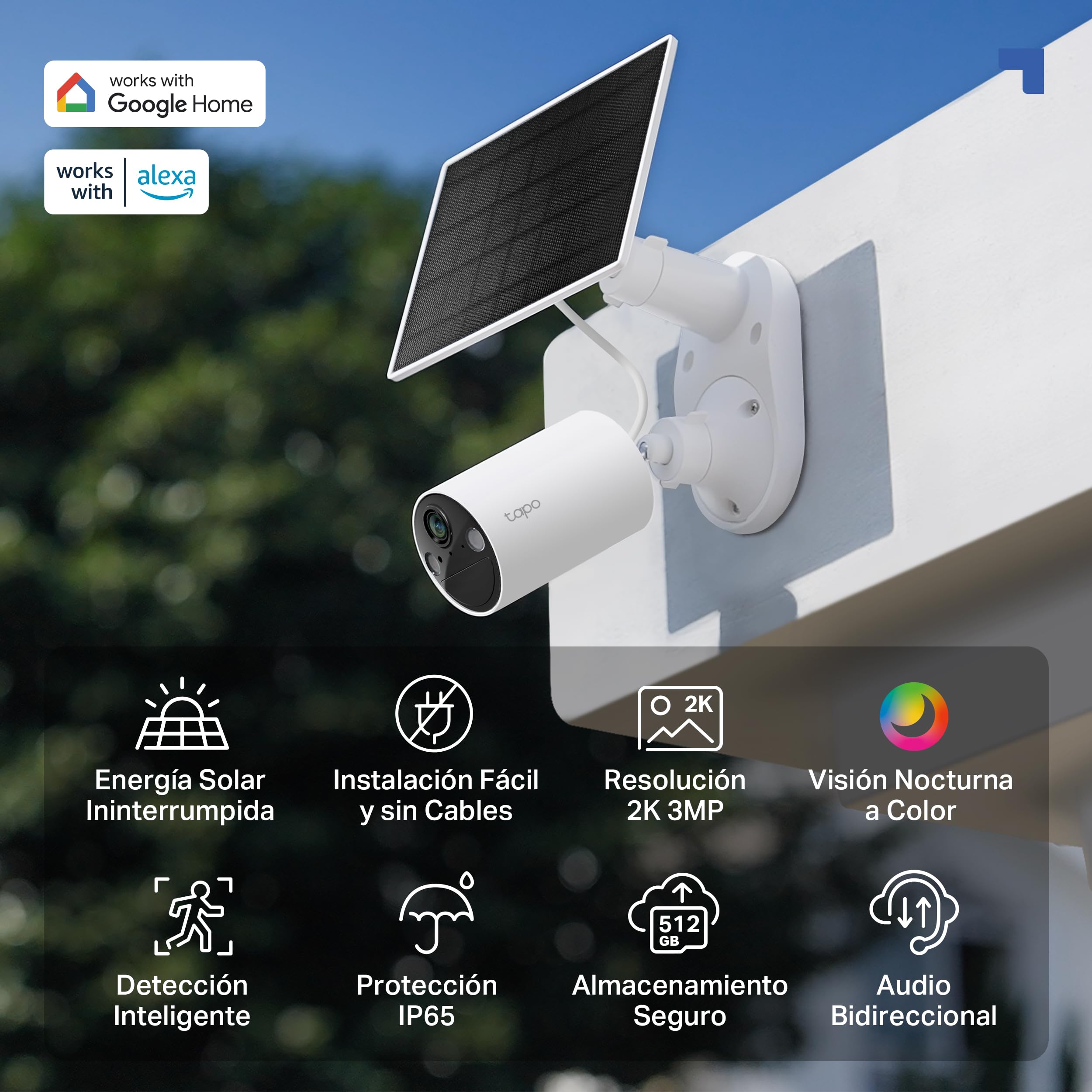 Tapo C410 KIT Solar-Powered 2K 3MP Outdoor Security Camera Kit, 2.4 GHz Wi-Fi, Tapo