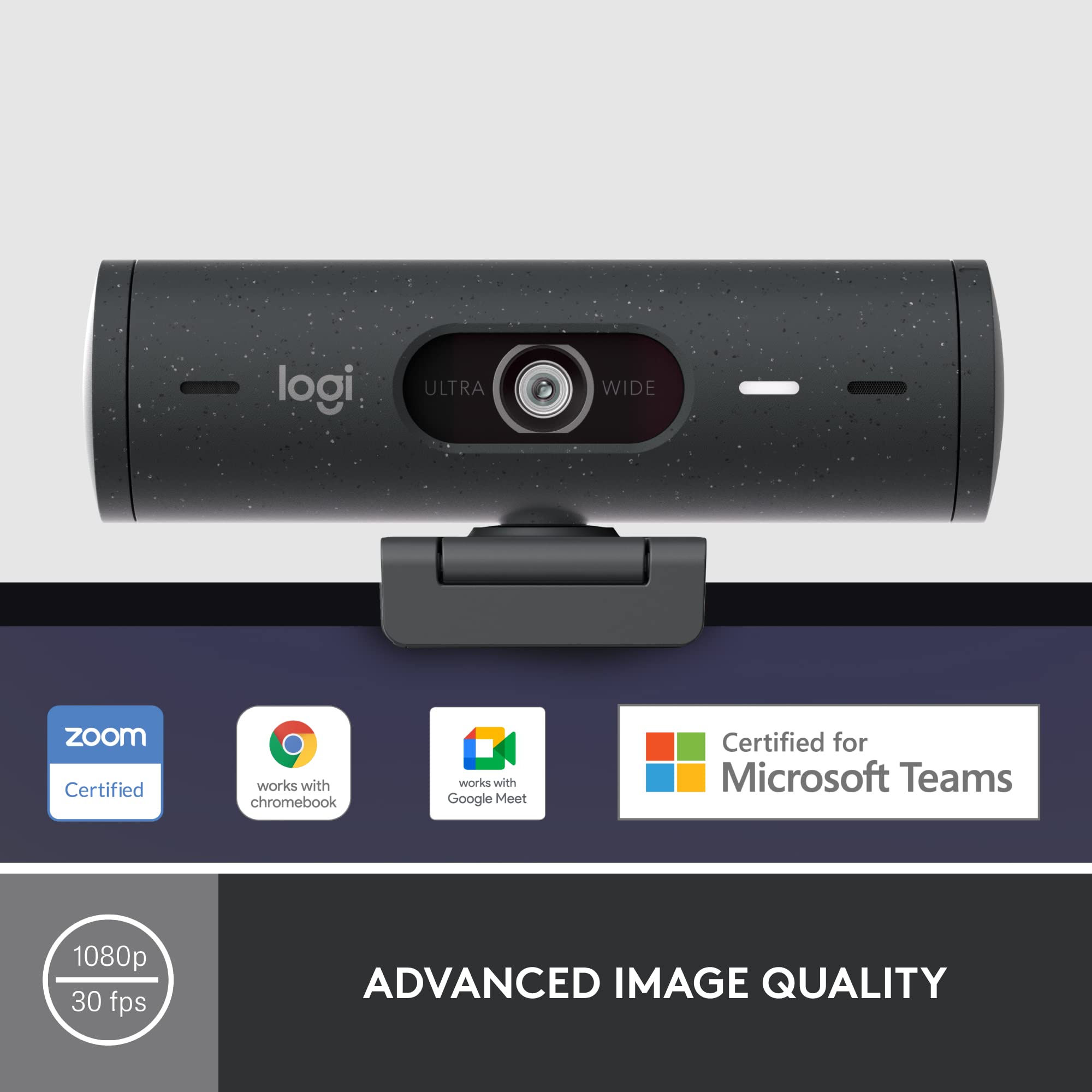 Logitech Brio 500 Webcam 4 MP 1920 x 1080 Pixels USB-C Graphite, W128163427 (1080 Pixels USB-C Graphite) Logitech