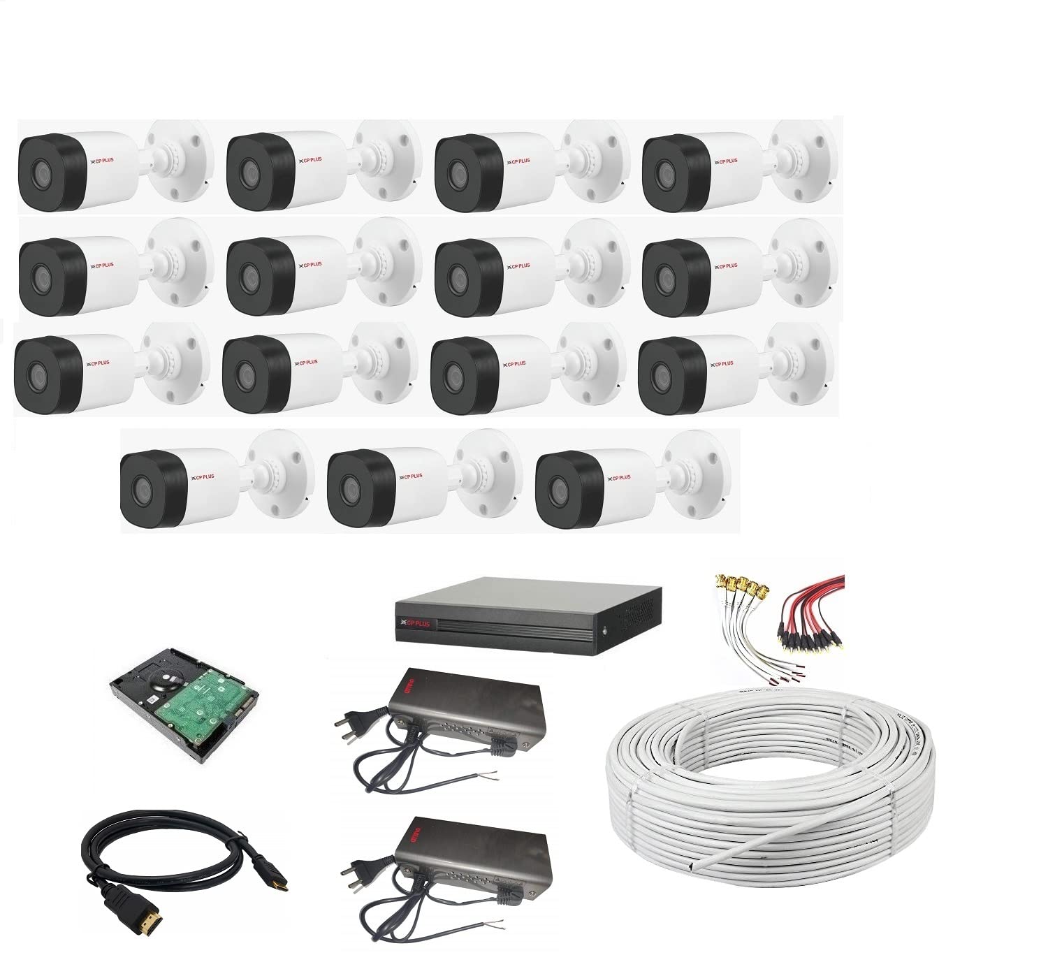 CP Plus Wired 1080p HD 16 Channel HD DVR, Outdoor Camera 2.4 MP, 2 TB Hard Disk, Full Combo Set CP PLUS