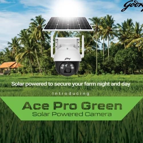 Godrej Ace Pro Green 4Mp 2560 X 1440 Resolution Plastic Ip66 Solar Powered Camera Wired Godrej