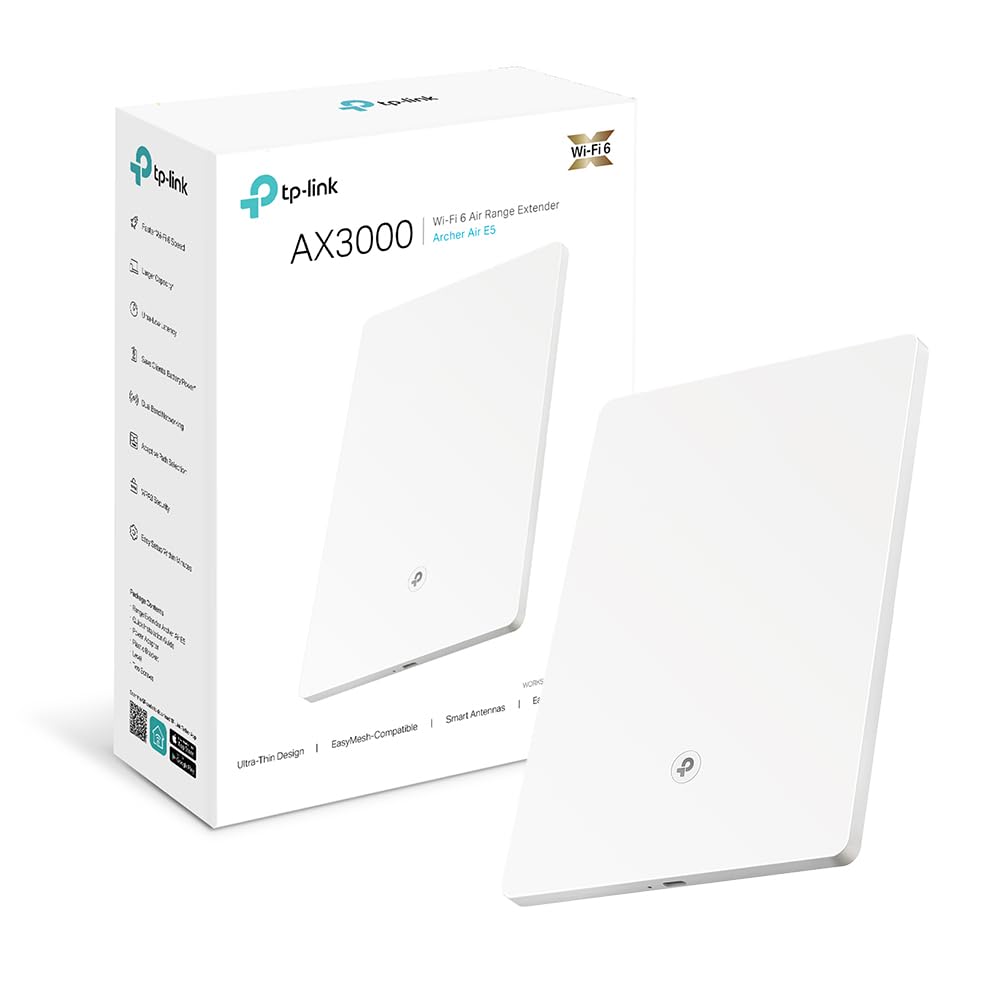 TP-Link AX3000 Wall-Mounted Wi-Fi 6 Router Archer Air R5 | Ultra-Thin & Compact | Dual Band Wi-Fi | Smart Beamforming Antennas | EasyMesh Compatible | Mounting Materials Included | Homeshield, VPN TP-Link