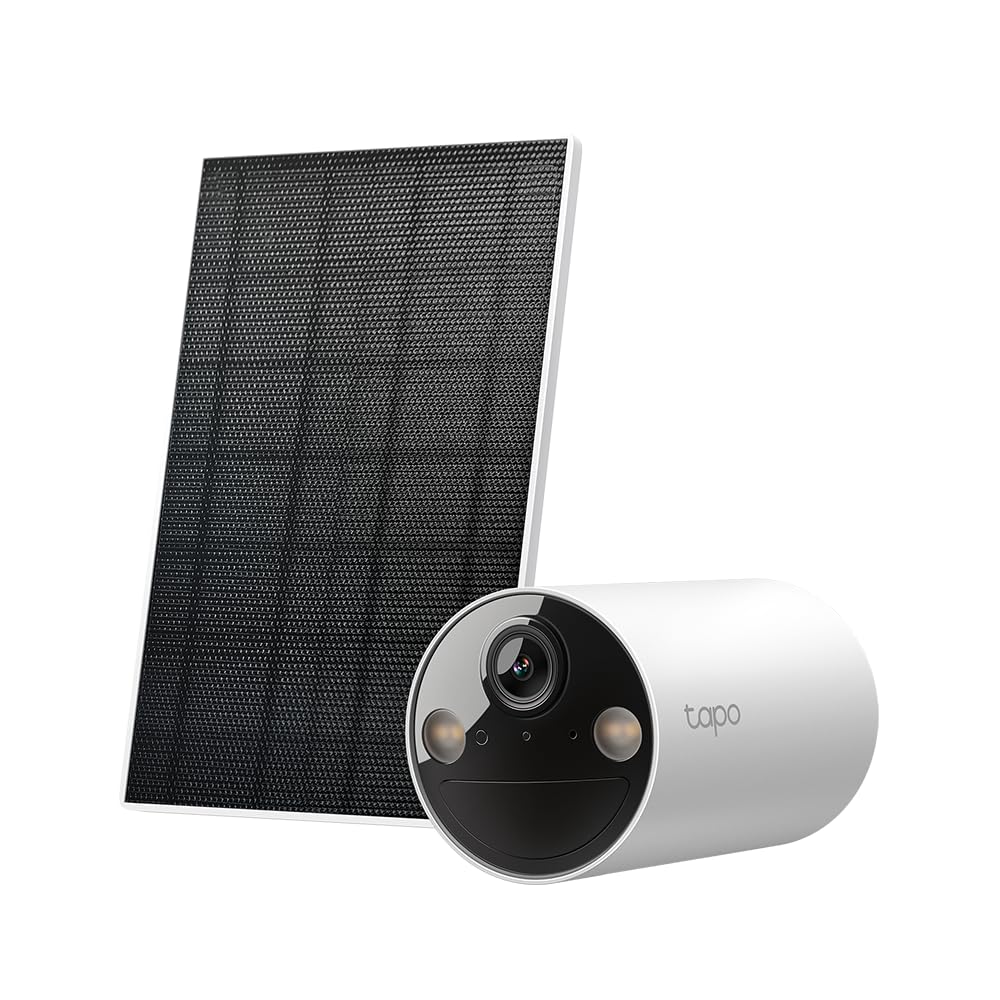 TP-Link Tapo C410 KIT 2K 3MP Colour Night Vision Rechargeable IP65 Certified Local/Cloud Storage 110° Angle Solar Panel Included Wireless Battery Security Camera Kit Tapo