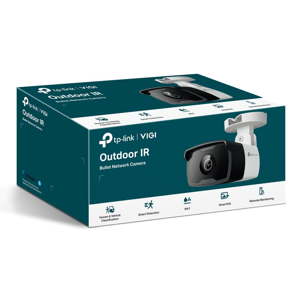 TP-Link VIGI C330I 4mm Lens Smart Outdoor Security Bullet Network Camera | 3MP HD Full-Color | Smart IR | Built-in Microphone| IP67 Waterproof | H.265+ | PoE/12V DC CCTV | ONVIF TP-Link