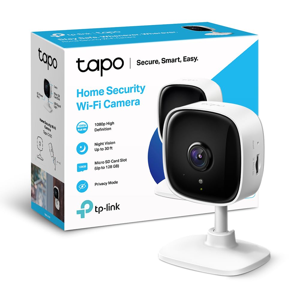 Tapo TP-Link C200 360° 2MP 1080p Full HD Pan/Tilt Home Security Wi-Fi Smart Camera| Alexa Enabled| 2-Way Audio| Night Vision| Motion Detection Tapo