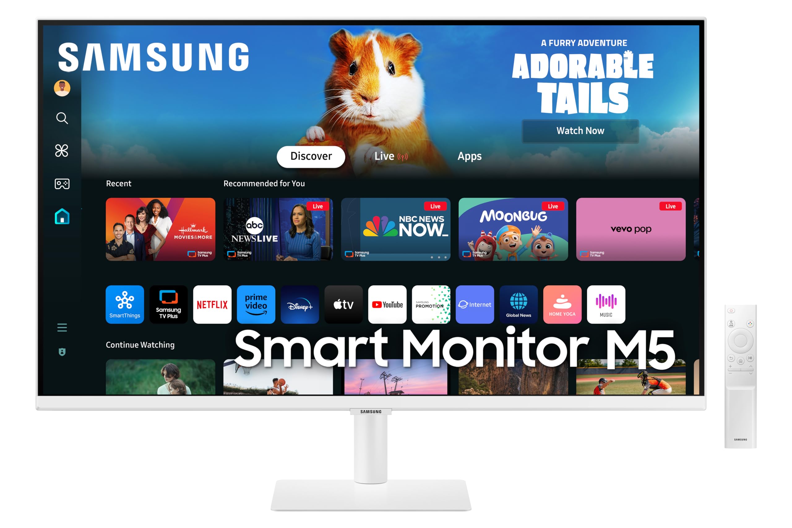 Samsung 27-Inch(68.6cm) M5 FHD Smart Monitor, Mouse & Keyboard Control, OTT Apps, IoT Hub, Office 365, Workout Tracker Samsung