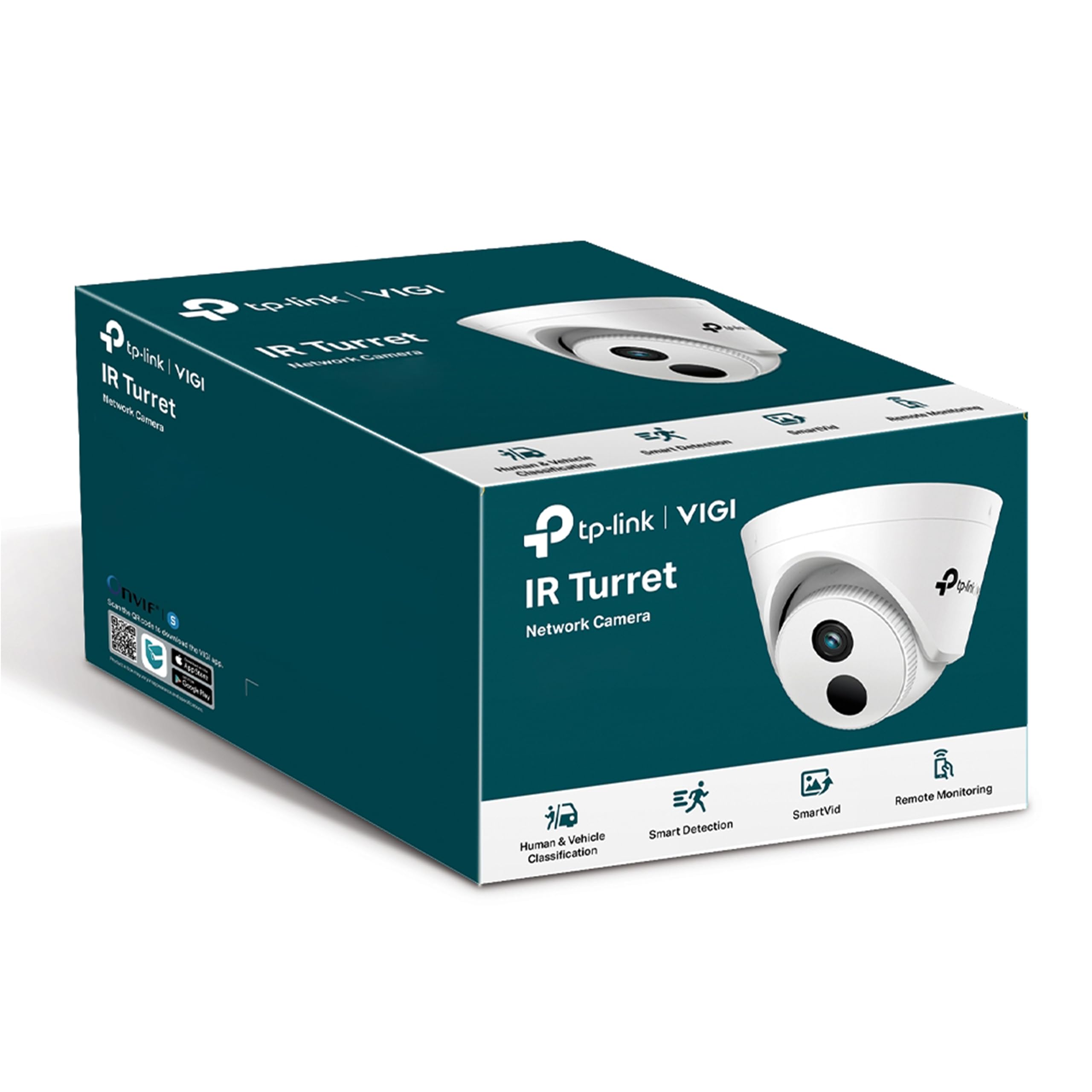 TP-Link VIGI C420I 2MP IR Turret Network Camera | CCTV Full HD Security PoE ONVIF | Corridor Mode| Night Vision | H.265+ | Smart Detection | 2.8mm Lens TP-Link
