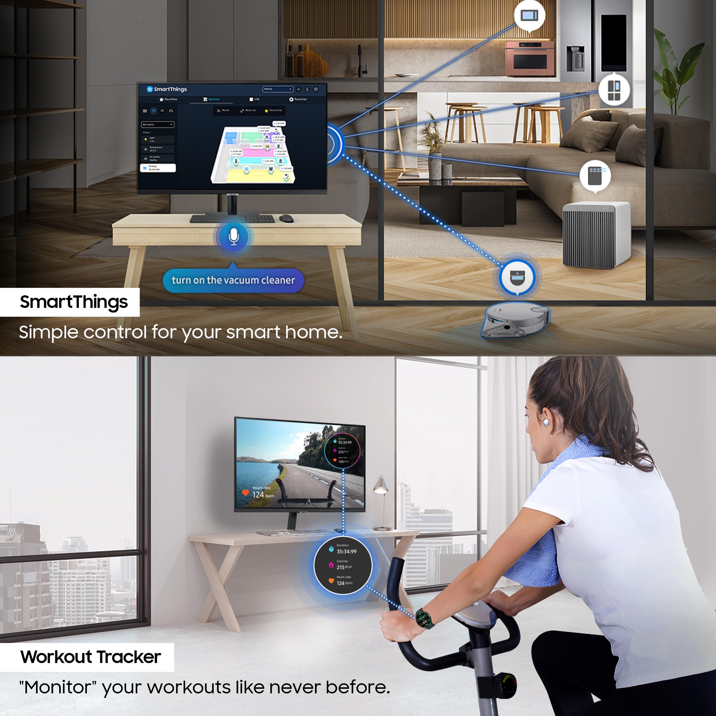 Samsung 32-Inch(80cm) M7 UHD 4K Smart Monitor, Mouse & Keyboard Control, OTT Apps, Samsung